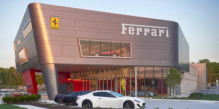 Exterior of the Cauley Ferrari Dealership