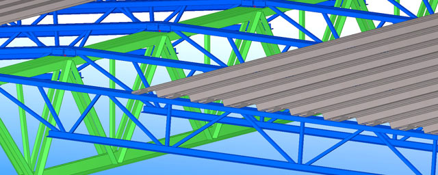 BIM rendering of deck and joists