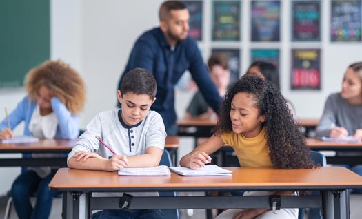 Teacher and students in classroom