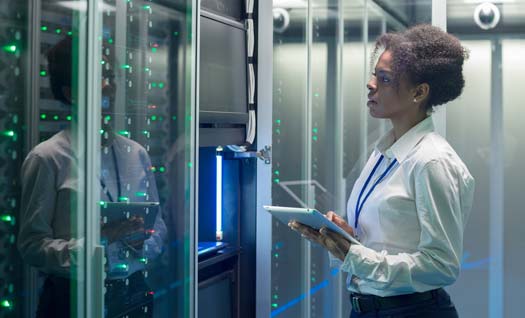 Woman system admin in datacenter