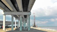 Construction of bridge over salt water