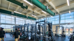 Exercise and weight room with acoustical roof deck