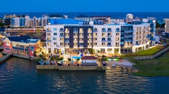 Aerial view of Aloft Ocean City Hotel on the waterfront