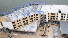 Aerial view of multi-story contruction