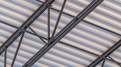 Close-up of steel deck on joists