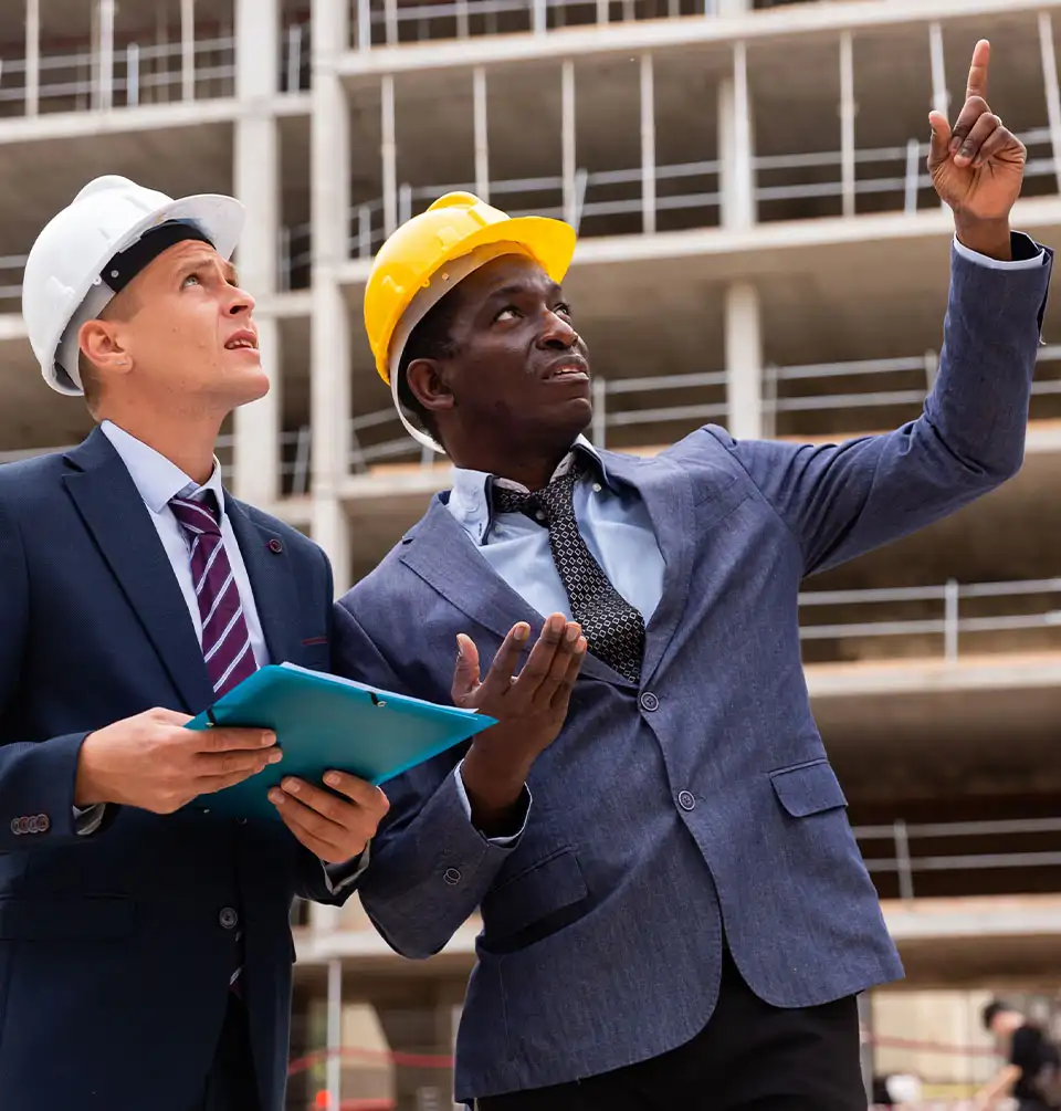 Owner and developer on job site